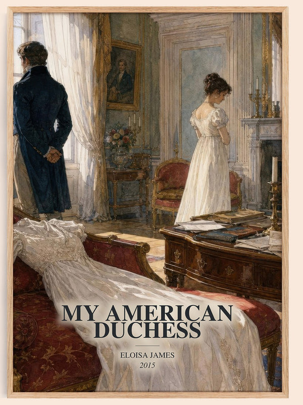 My American Duchess watercolour book poster by Eloisa James – framed literary art print