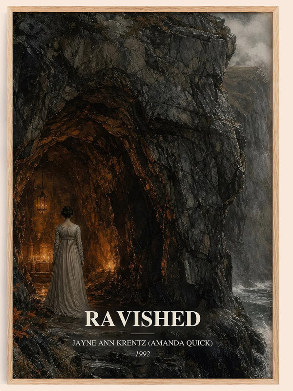 Ravished watercolour book poster by Jayne Ann Krentz (Amanda Quick) – framed literary art print