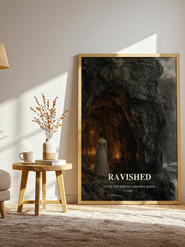 Ravished watercolour print in frame leaning in hallway – romance wall art
