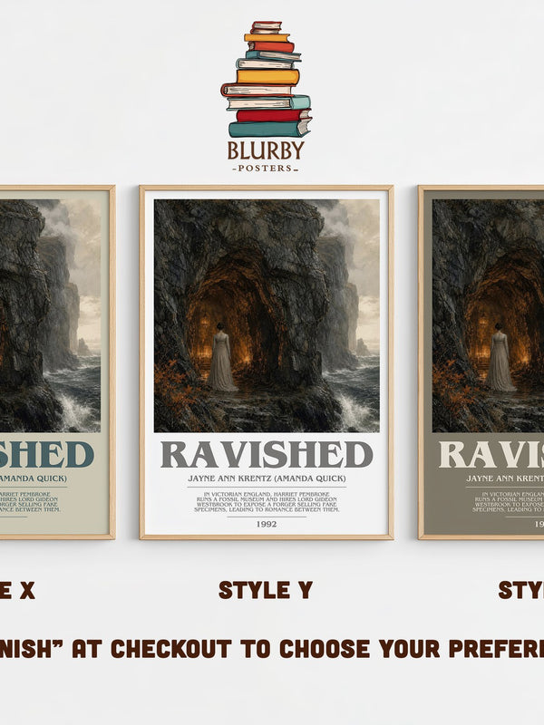 Ravished bookish print in frame leaning in hallway – romance wall art