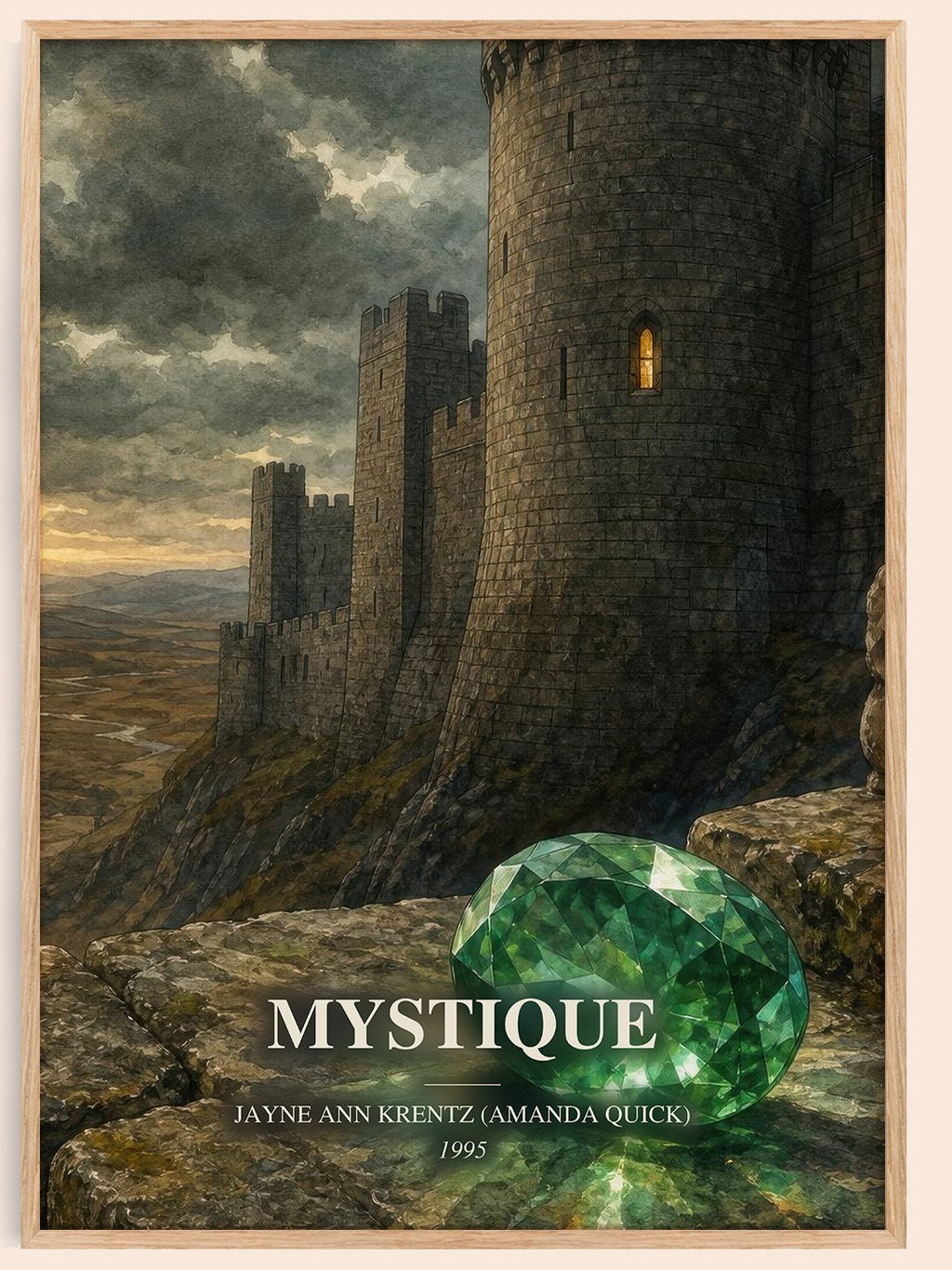 Mystique watercolour book poster by Jayne Ann Krentz (Amanda Quick) – framed literary art print