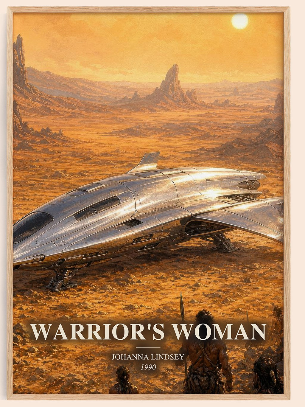 Warrior's Woman watercolour book poster by Johanna Lindsey – framed literary art print