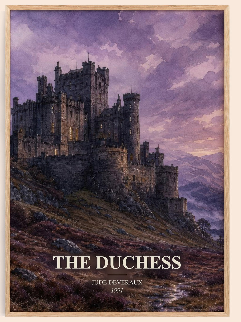 The Duchess watercolour book poster by Jude Deveraux – framed literary art print