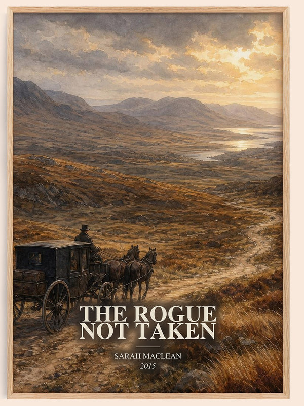 The Rogue Not Taken watercolour book poster by Sarah MacLean – framed literary art print