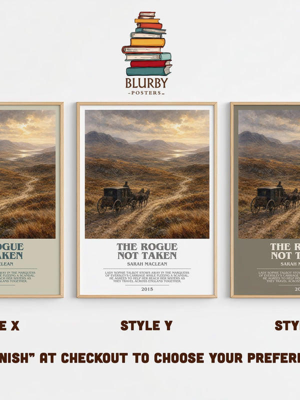 The Rogue Not Taken bookish print in frame leaning in hallway – romance wall art