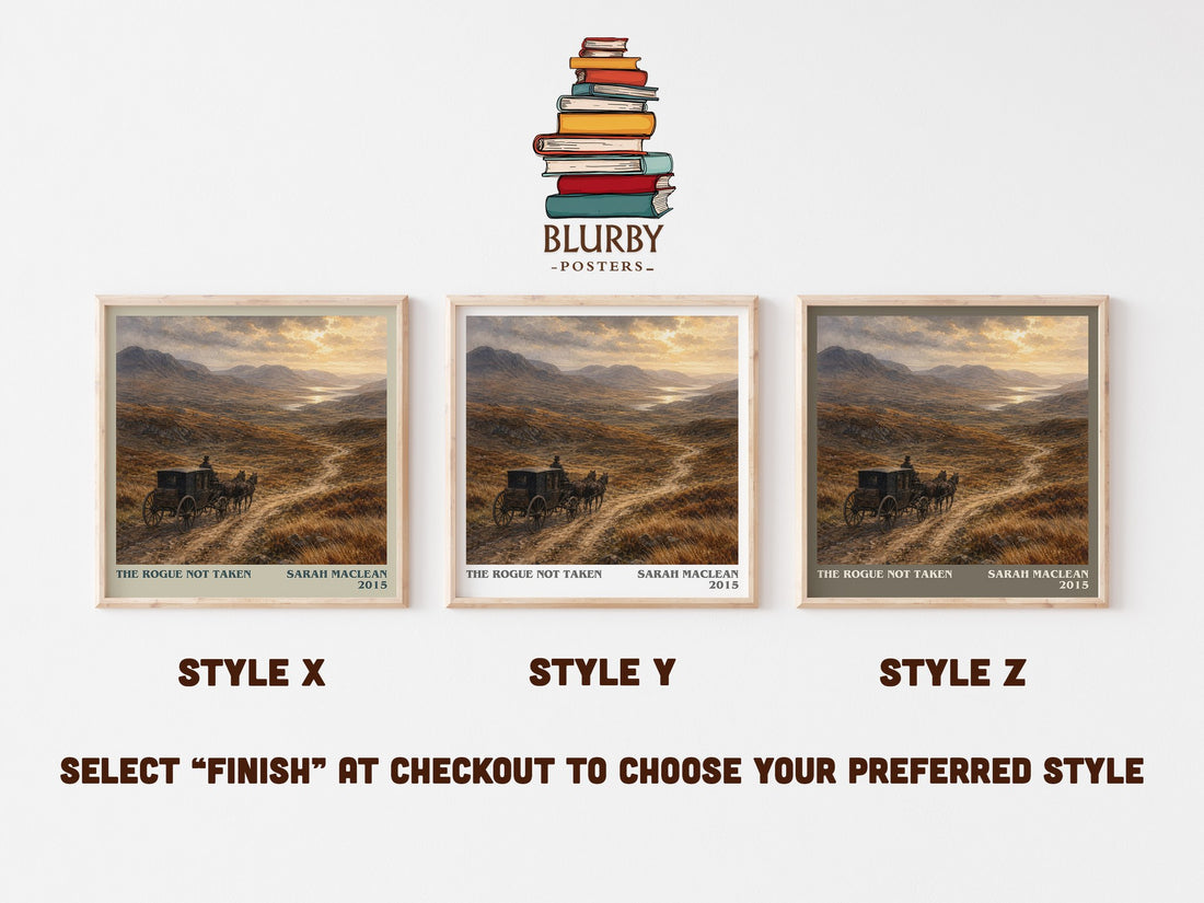 The Rogue Not Taken literary print in frame leaning in hallway – romance wall art (mockup)