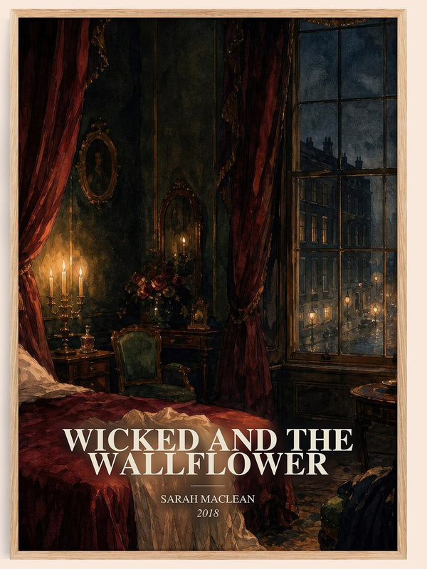 Wicked and the Wallflower watercolour book poster by Sarah MacLean – framed literary art print