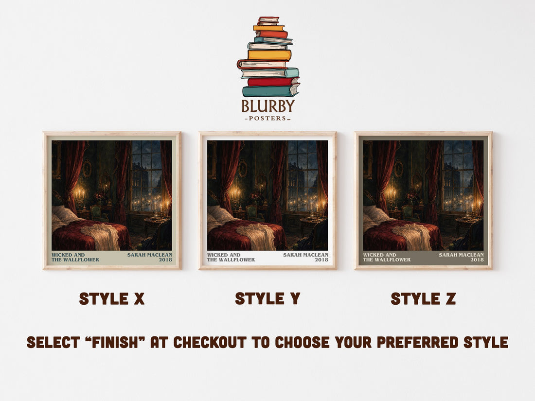Wicked and the Wallflower literary print in frame leaning in hallway – romance wall art (mockup)