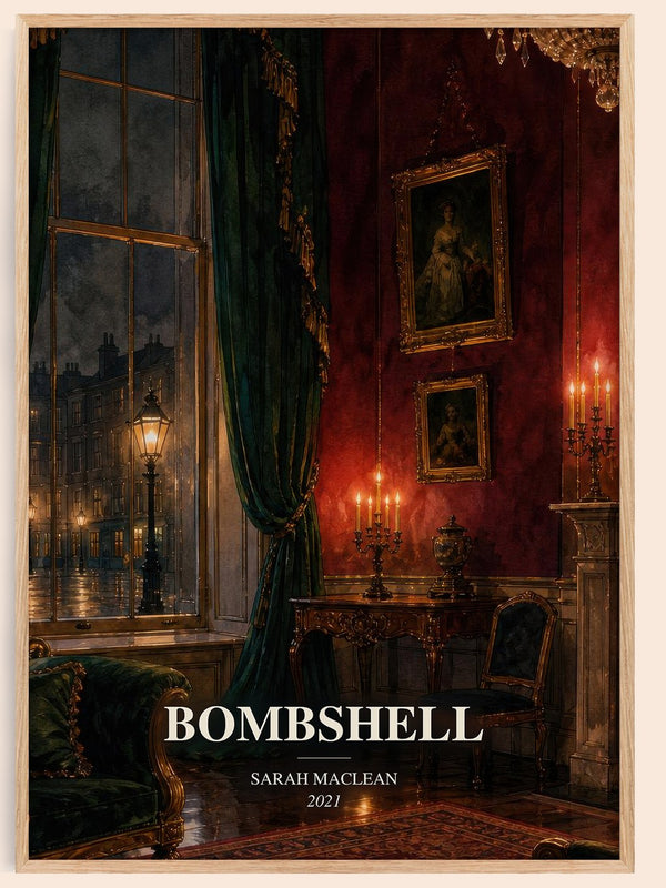 Bombshell watercolour book poster by Sarah MacLean – framed literary art print