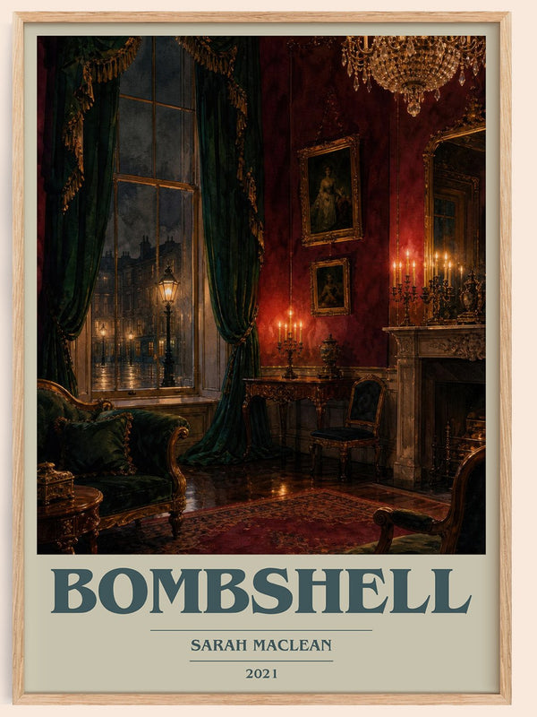 Bombshell book cover book poster by Sarah MacLean – framed literary art print