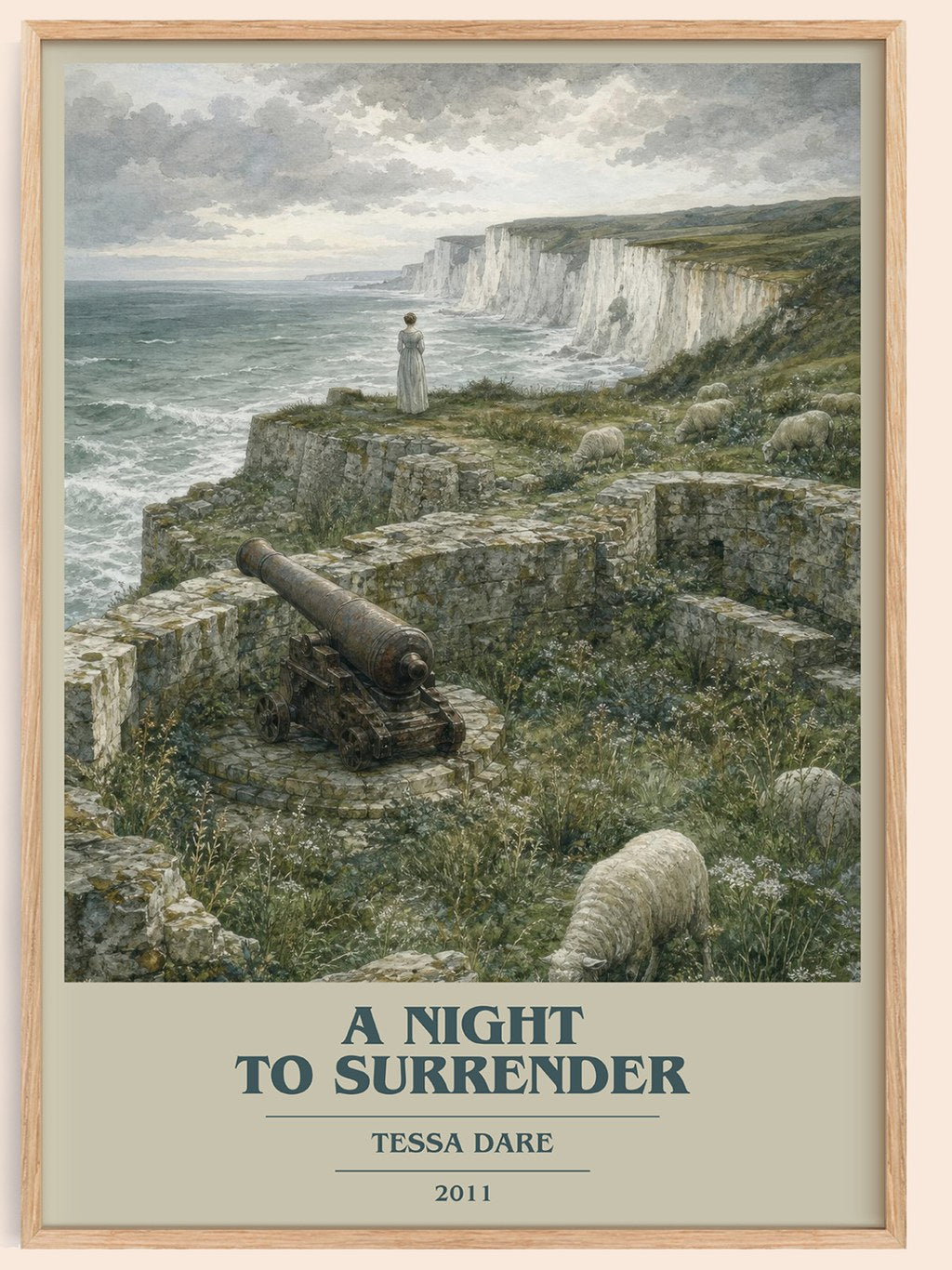 A Night to Surrender book cover book poster by Tessa Dare – framed literary art print