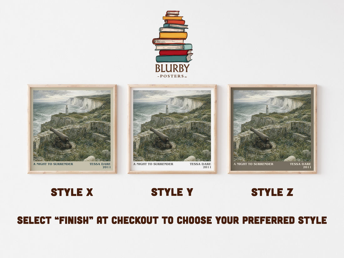A Night to Surrender literary print in frame leaning in hallway – romance wall art (mockup)