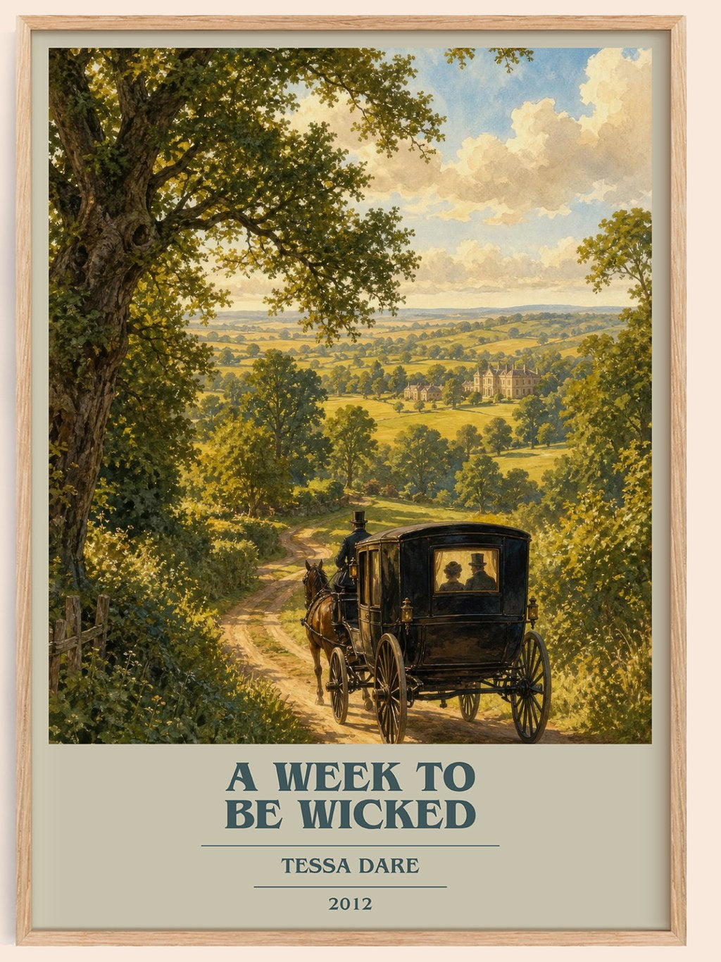 A Week to Be Wicked book cover book poster by Tessa Dare – framed literary art print