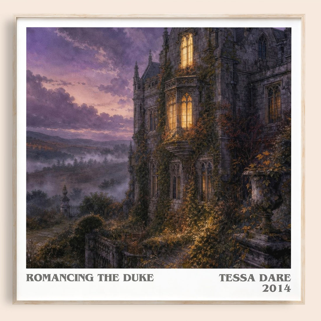Romancing the Duke literary book poster by Tessa Dare – framed literary art print