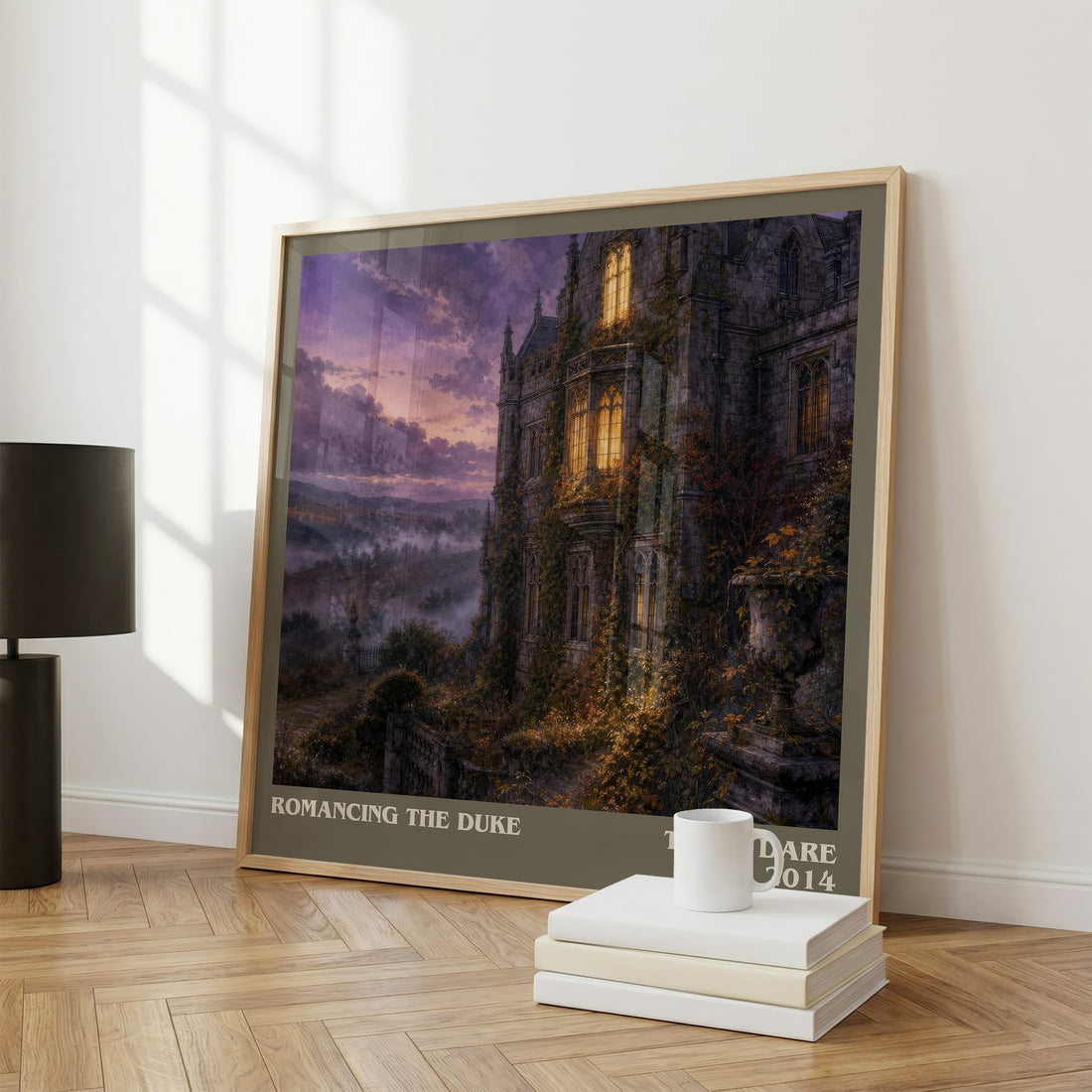 Romancing the Duke literary print framed by window – literary home decor