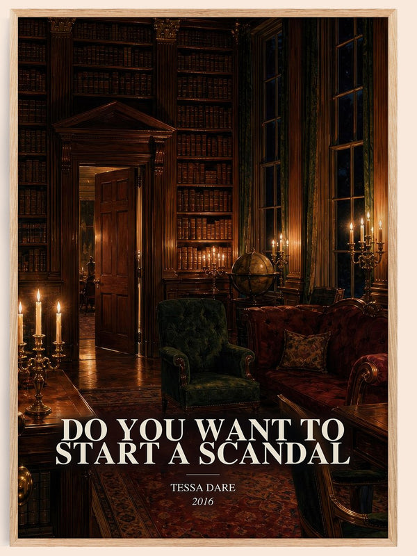 Do You Want to Start a Scandal watercolour book poster by Tessa Dare – framed literary art print