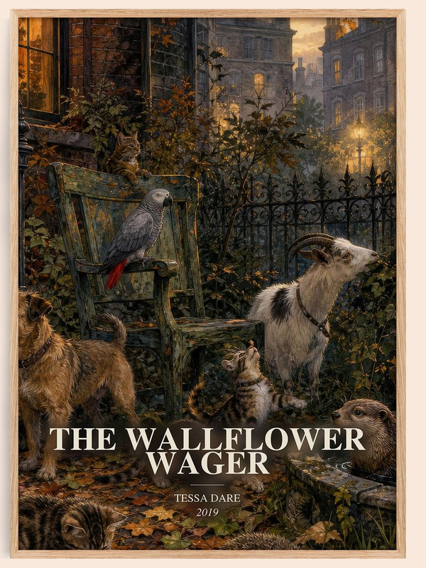 The Wallflower Wager watercolour book poster by Tessa Dare – framed literary art print