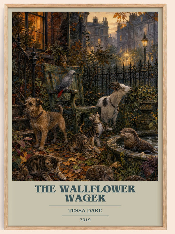The Wallflower Wager book cover book poster by Tessa Dare – framed literary art print
