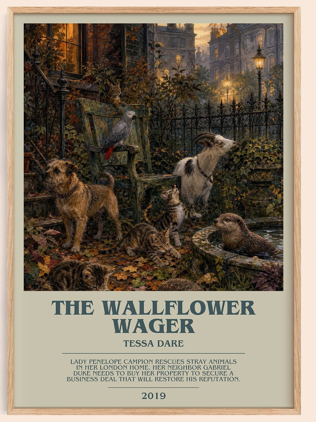 The Wallflower Wager bookish book poster by Tessa Dare – framed literary art print