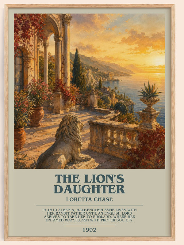The Lion's Daughter bookish book poster by Loretta Chase – framed literary art print