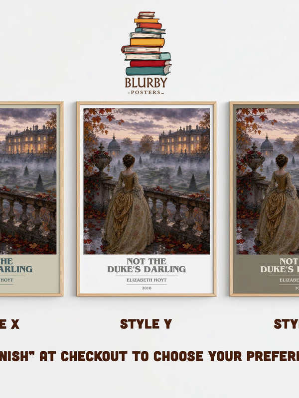Not the Duke's Darling book cover print in frame leaning in hallway – romance wall art