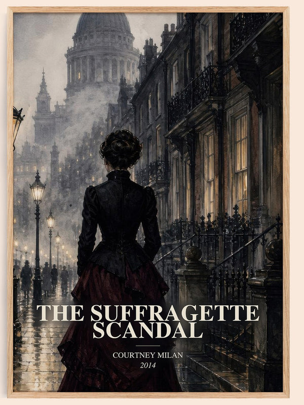 The Suffragette Scandal watercolour book poster by Courtney Milan – framed literary art print
