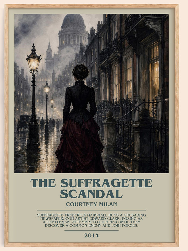 The Suffragette Scandal bookish book poster by Courtney Milan – framed literary art print