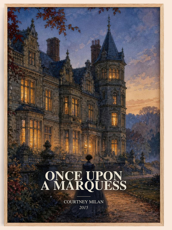 Once Upon a Marquess watercolour book poster by Courtney Milan – framed literary art print