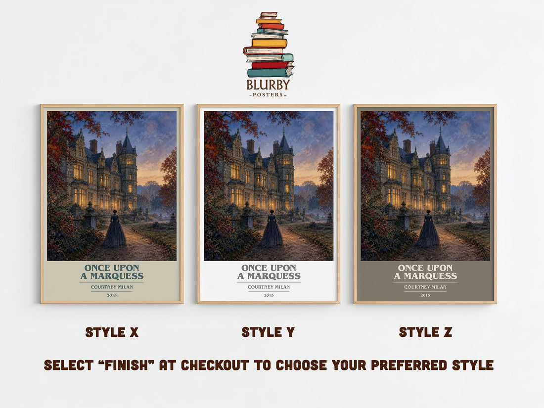 Once Upon a Marquess book cover print in frame leaning in hallway – romance wall art (mockup)