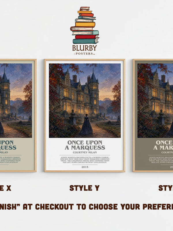 Once Upon a Marquess bookish print in frame leaning in hallway – romance wall art