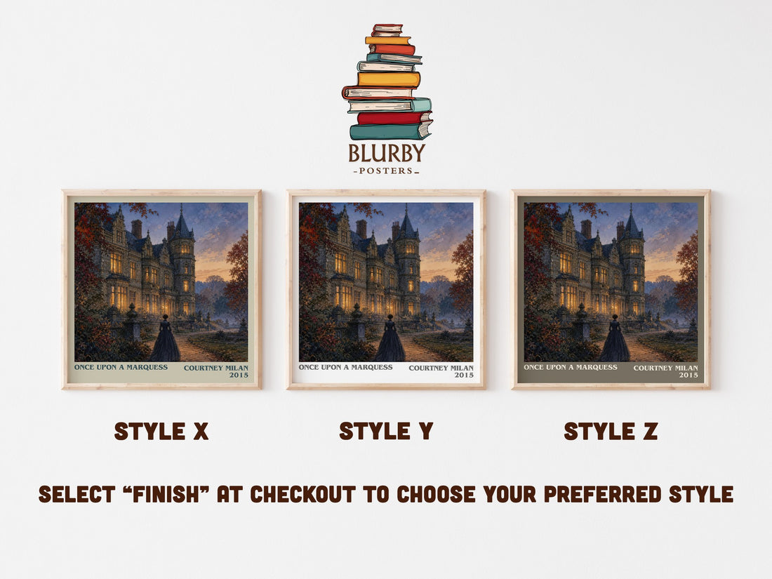 Once Upon a Marquess literary print in frame leaning in hallway – romance wall art (mockup)