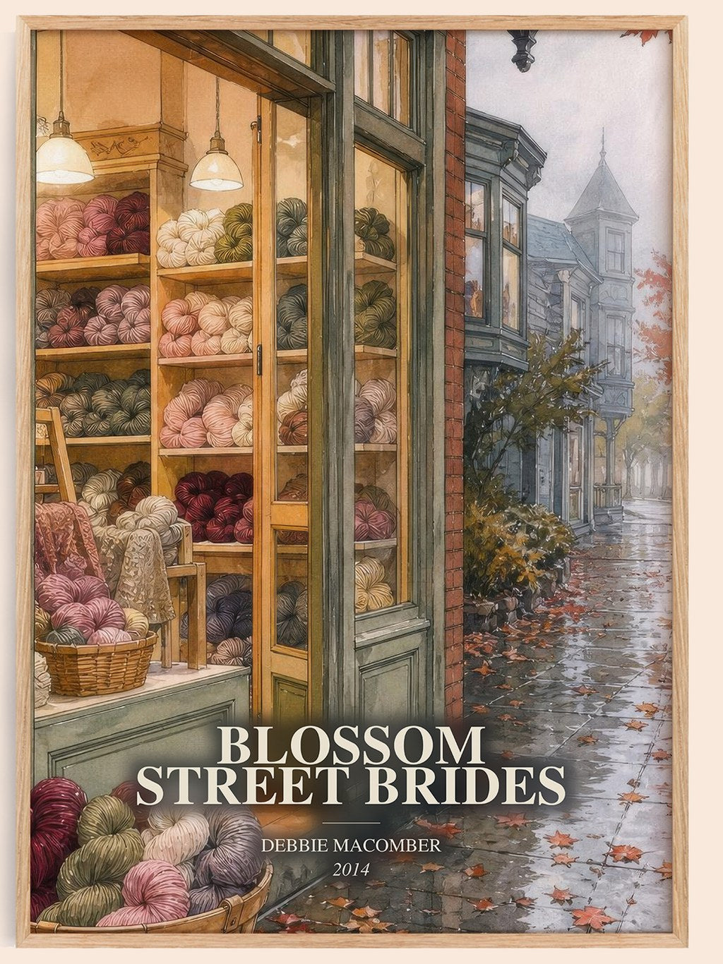 Blossom Street Brides watercolour book poster by Debbie Macomber – framed literary art print