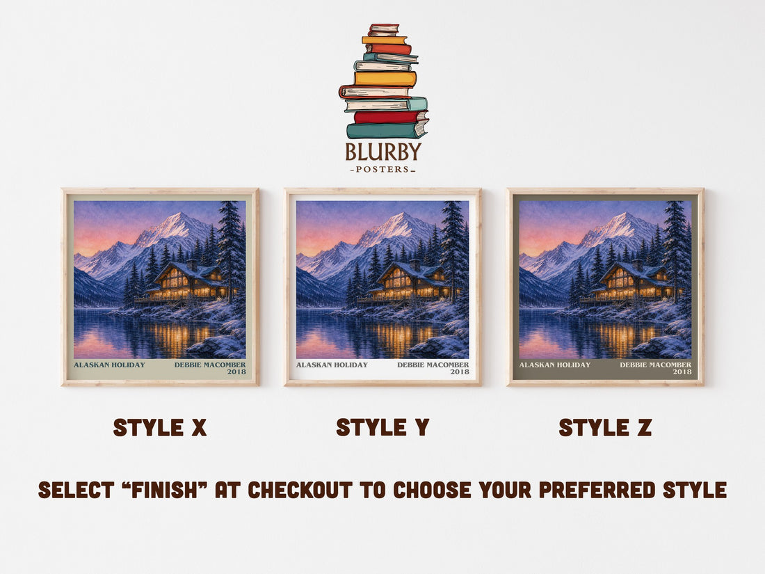Alaskan Holiday literary print in frame leaning in hallway – romance wall art (mockup)