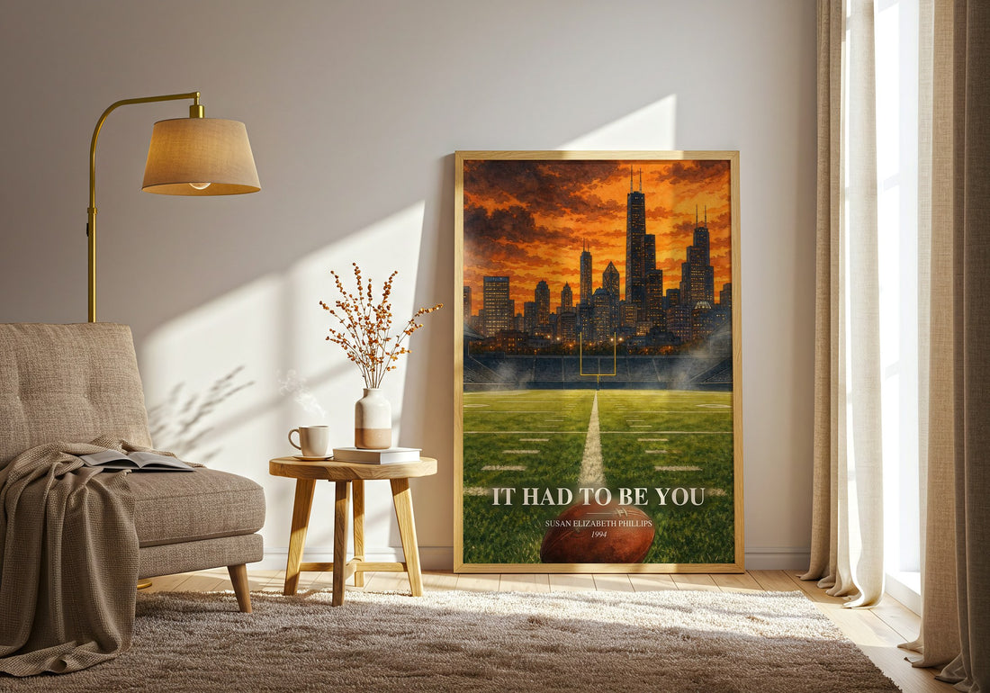 It Had to Be You watercolour print in frame leaning in hallway – romance wall art (mockup)
