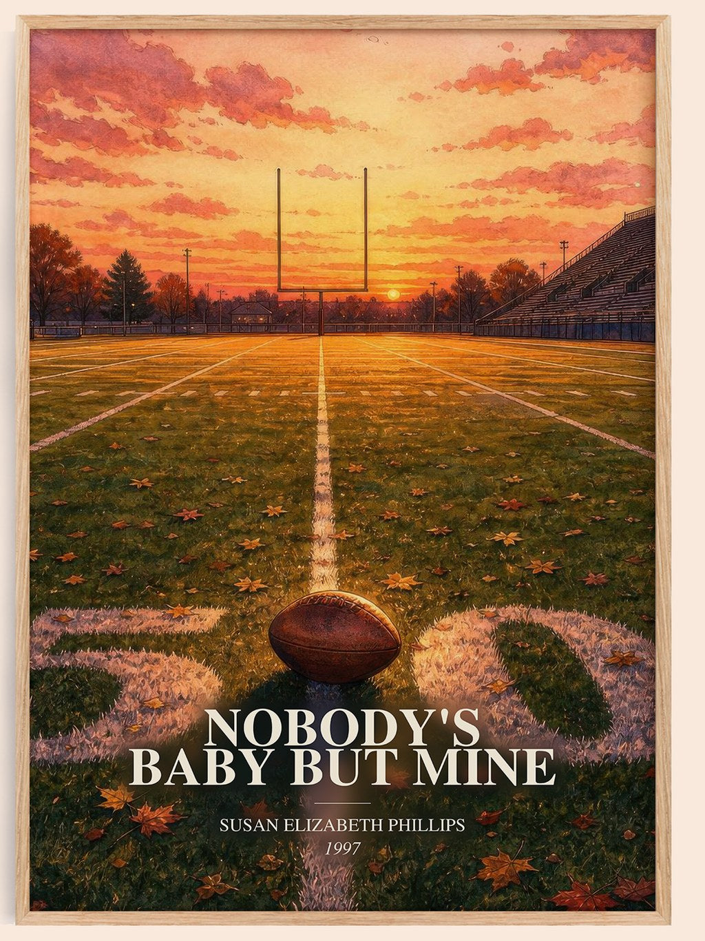 Nobody's Baby But Mine watercolour book poster by Susan Elizabeth Phillips – framed literary art print