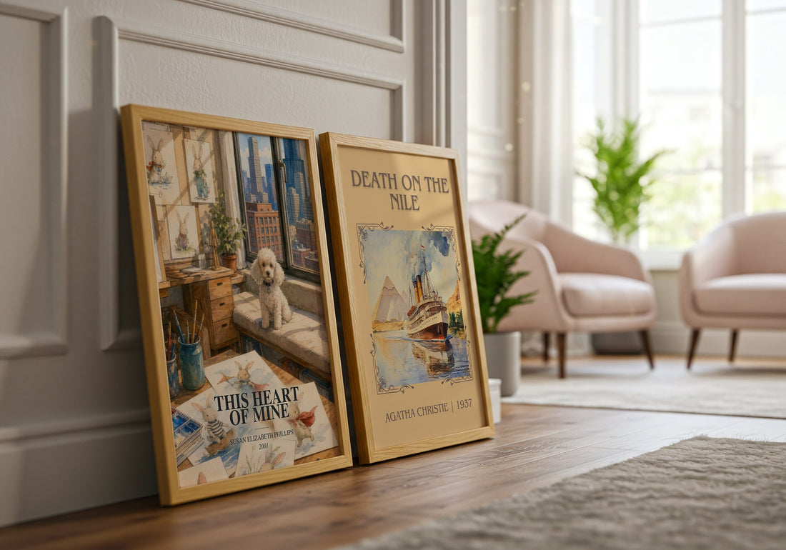 This Heart of Mine watercolour print framed by window – literary home decor