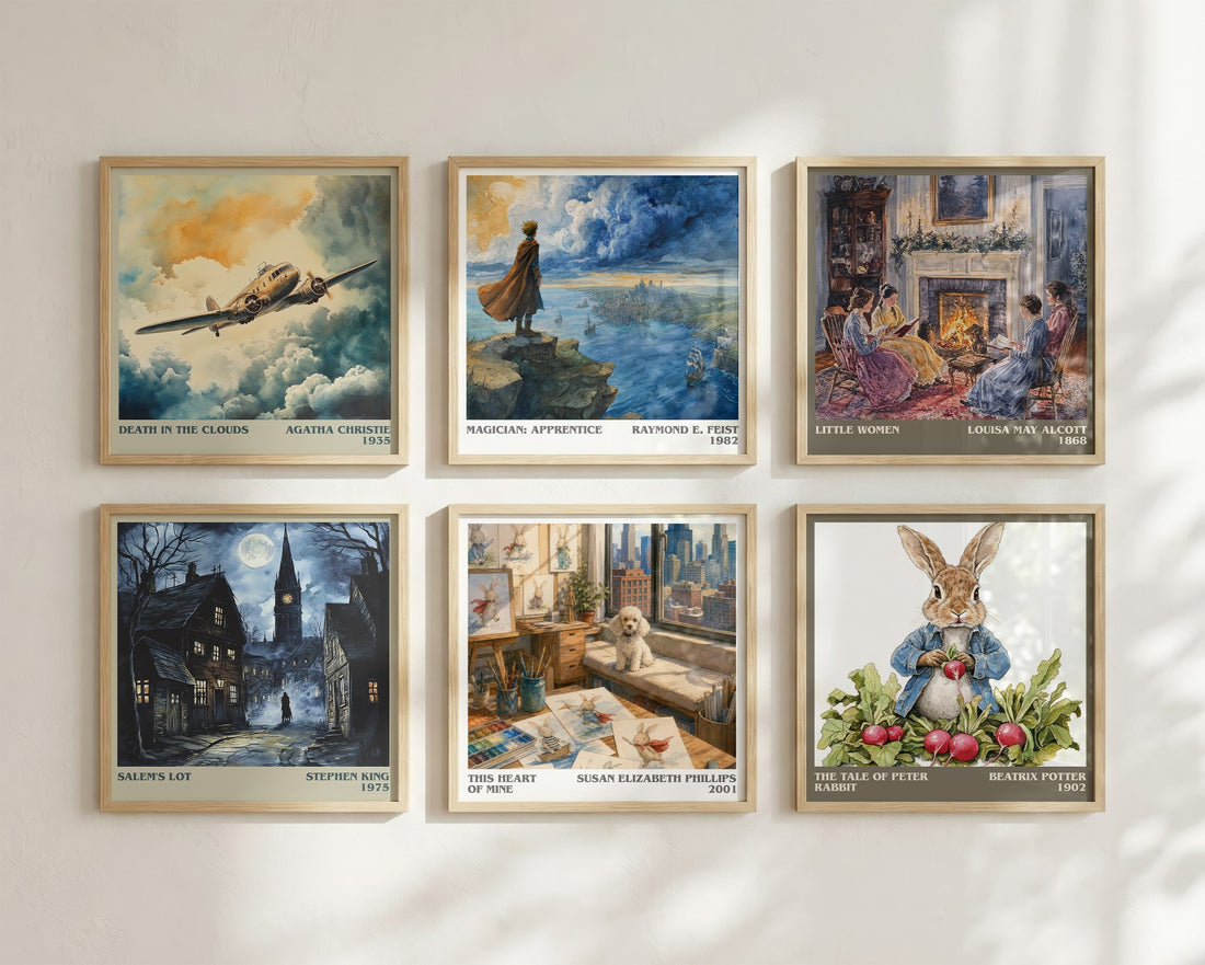 This Heart of Mine Literary Art Print by Susan Elizabeth Phillips – square print in a six-frame gallery wall