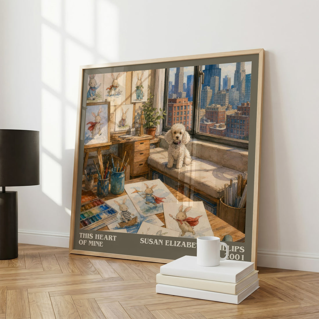 This Heart of Mine Literary Art Print by Susan Elizabeth Phillips – large square framed print leaning against a wall