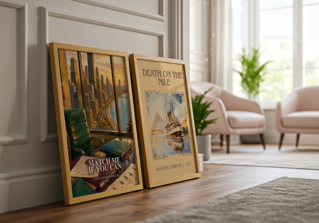 Match Me If You Can watercolour print framed by window – literary home decor