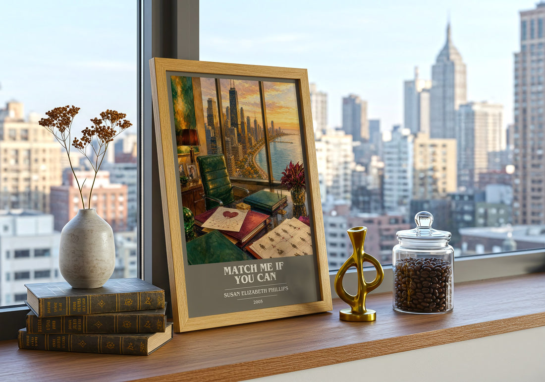 Match Me If You Can book cover print framed by window – literary home decor