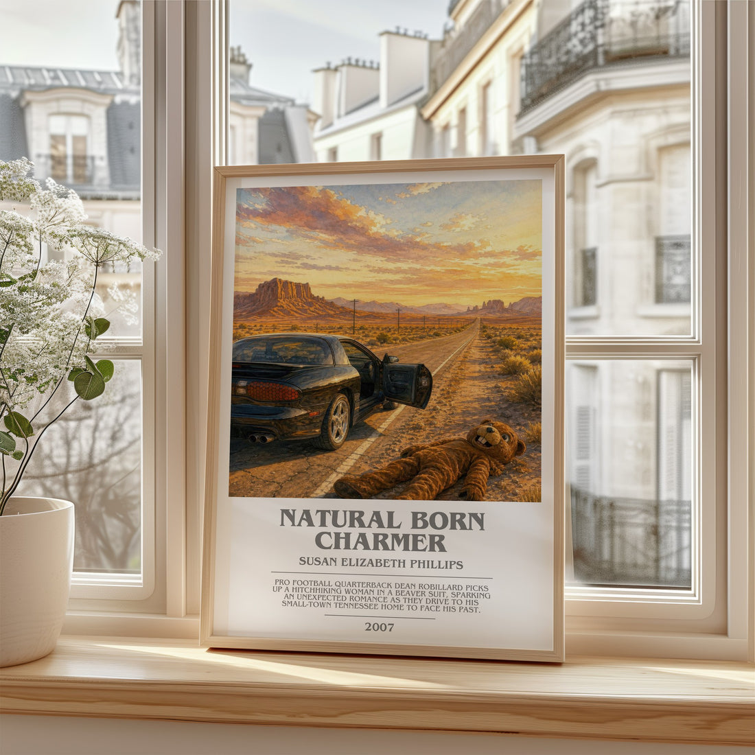 Natural Born Charmer bookish poster colour and style options – Susan Elizabeth Phillips book art