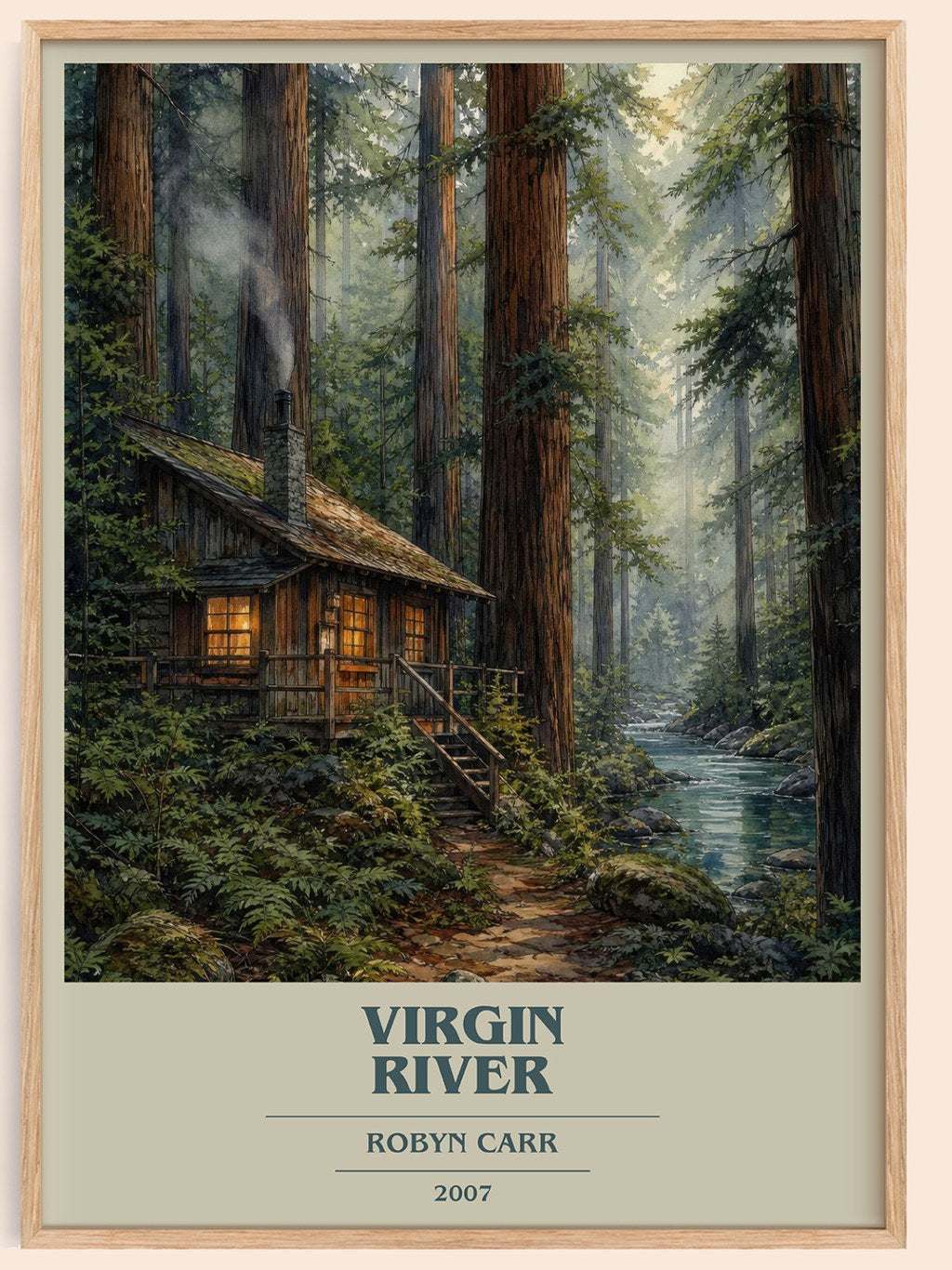Virgin River book cover book poster by Robyn Carr – framed literary art print