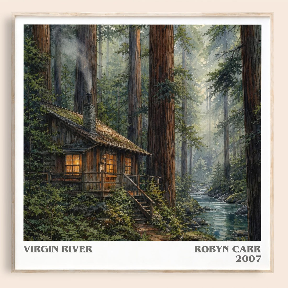 Virgin River literary book poster by Robyn Carr – framed literary art print