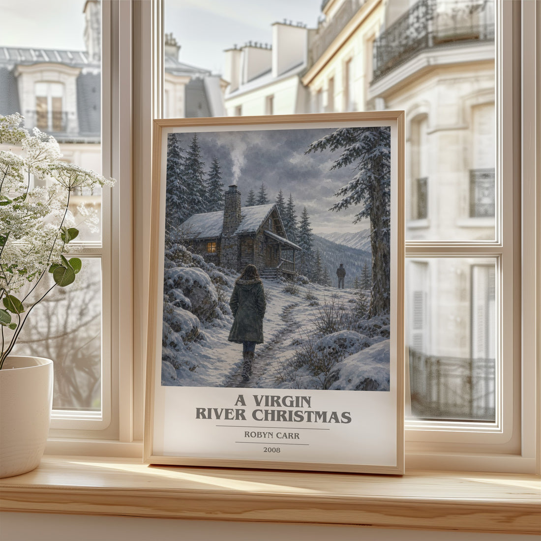 A Virgin River Christmas book cover poster colour and style options – Robyn Carr book art