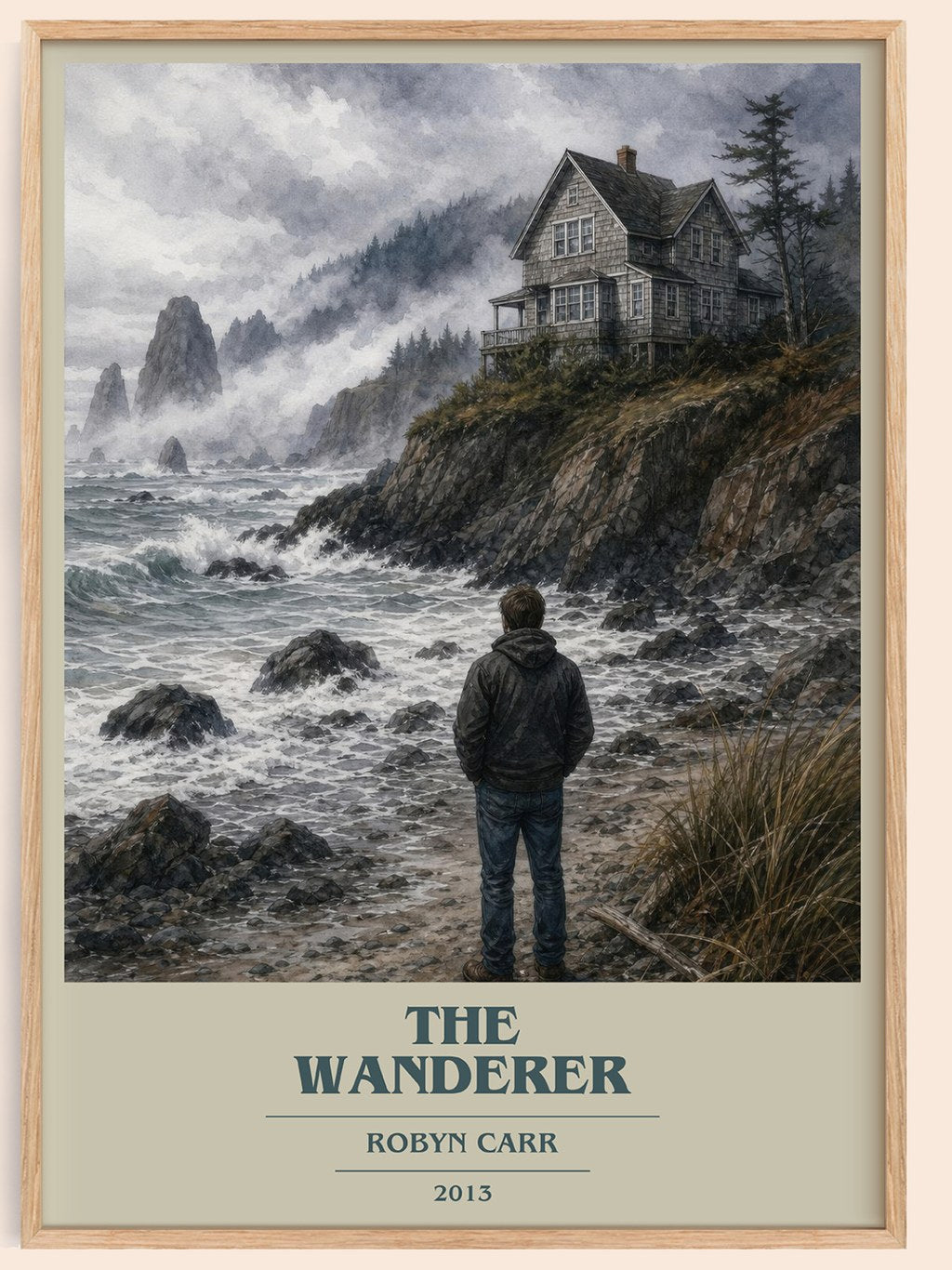 The Wanderer book cover book poster by Robyn Carr – framed literary art print