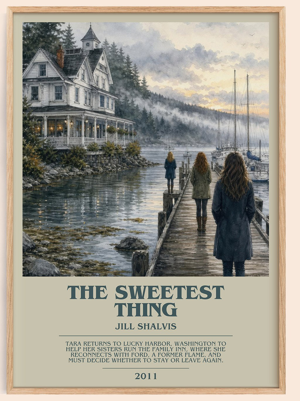 The Sweetest Thing bookish book poster by Jill Shalvis – framed literary art print
