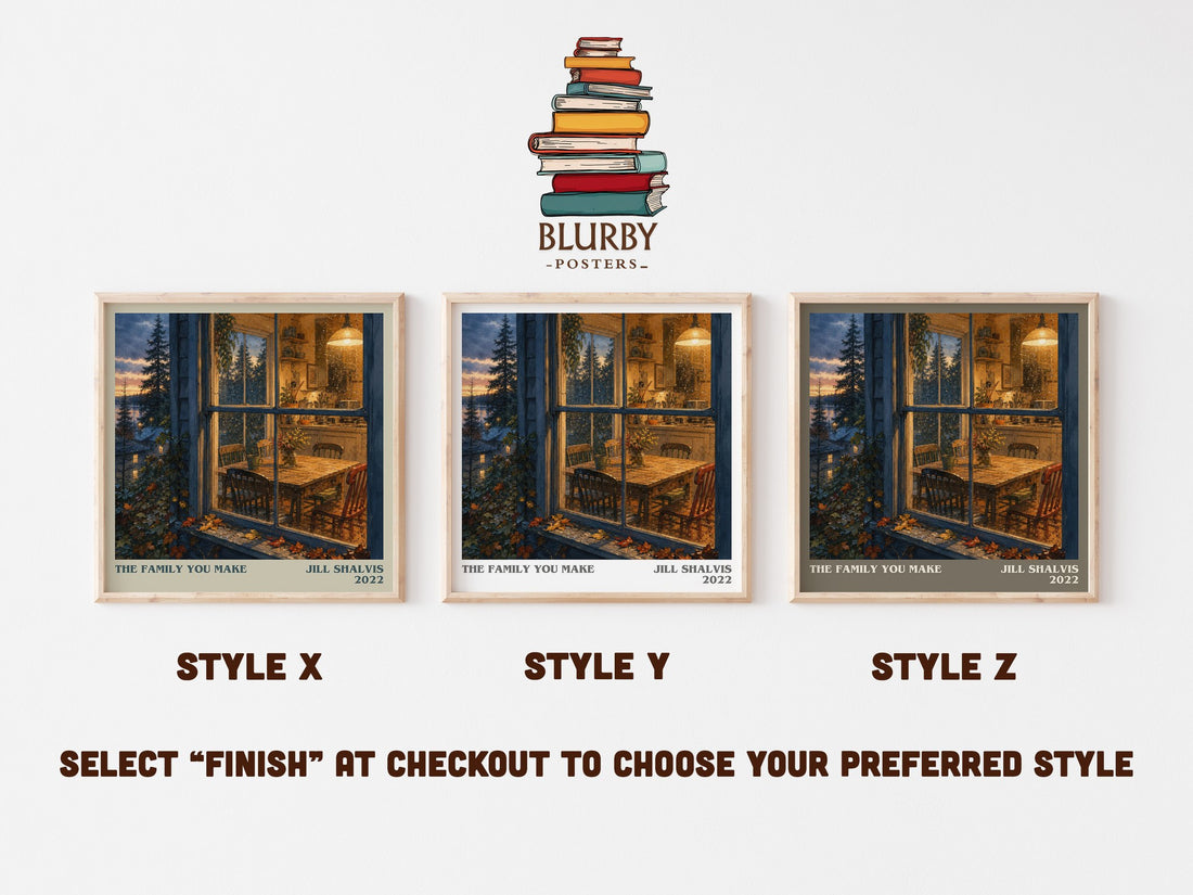 The Family You Make literary print in frame leaning in hallway – romance wall art (mockup)