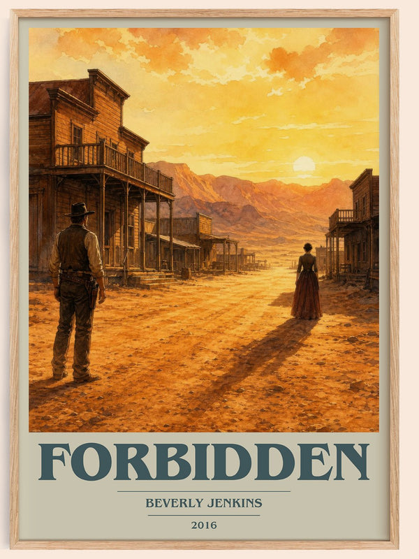 Forbidden book cover book poster by Beverly Jenkins – framed literary art print