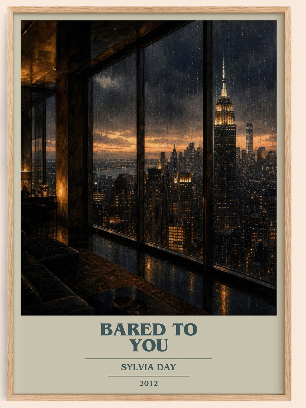 Bared to You book cover book poster by Sylvia Day – framed literary art print