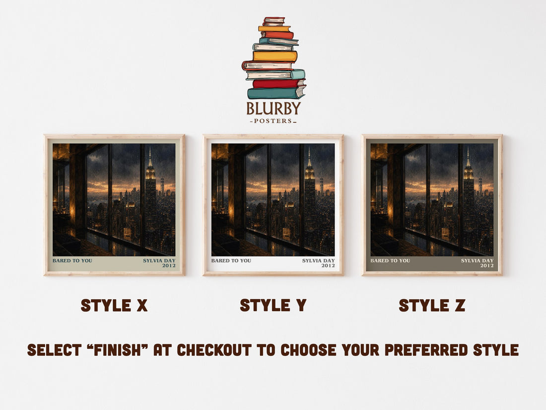 Bared to You literary print in frame leaning in hallway – romance wall art (mockup)
